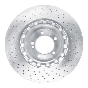 Porsche 911 Brake Rotor (1) - Rear - R1 Concepts - Drilled Carbon Alloy GeoMET - `15-`17
